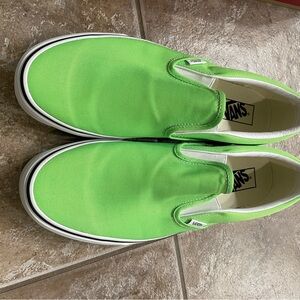 Vans Neon Green Slip-On Sneakers NIB